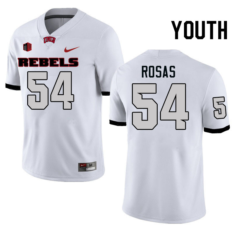 Youth #54 Anthony Rosas UNLV Rebels College Football Jerseys Stitched-White